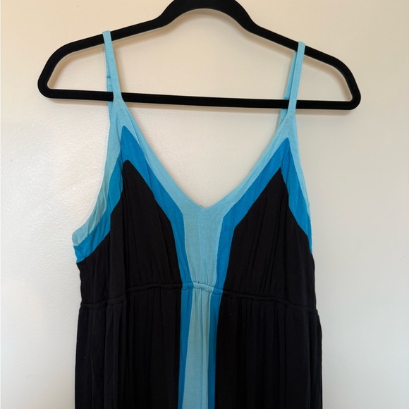 INC International Concepts Black & Blue Maxi Dress with Spaghetti Straps Size XL - Picture 3 of 8
